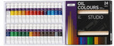 Kanak Mall Lanpo 24 Oil Colours Paint Set, 24 X 12Ml High Pigment Oil Paint Tubes, Rich Vibrant Colours For Canvas, Wood, Paper 