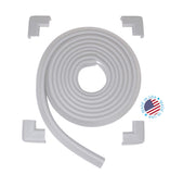 KidKusion Table Cushion | Made in USA | 16 Feet Edge + 4 Corners | Off White | Baby Proof Furniture Edge and Corner Guards
