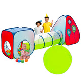 Kiddey Tunnel and Ball Pit Play Tent | 3pc Pop Up Toddler Gym Tunnels with Tents for Kids, Toddlers, Infants Boys & Girls | Indo