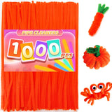 Praisebank Orange Pipe Cleaners for Crafts, 1000pcs, Chenille Stems for DIY Projecets, Arts & Crafts Supplies for Festival Party