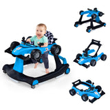 HOMGX Baby Walker with Wheels, Convertible Baby Push Walker & Race Car Mode, Infant Activity Center with Music Box, 3 Heights & 