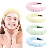 Canitor 4 PCS Spa Headband for Washing Face, Facial Skincare, Terry Cloth Sponge Makeup, Puffy Face Wash for Mask Skin Treatment