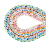 FASHEWELRY 14 Strands 3mm Crystal Glass Beads Rondelle Faceted Glass Spacer Beads AB Color Plated Electroplate Loose Beads for N