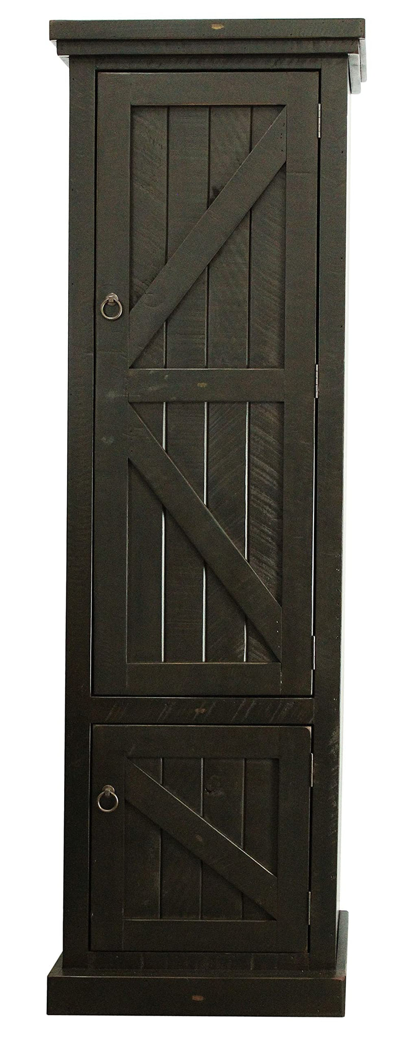 American Heartland Rustic Single Door Pantry, Rustic Antique Black