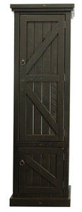 American Heartland Rustic Single Door Pantry, Rustic Antique Black