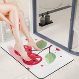 Diatomaceous Earth Door Mats 20x32 Ultra Thin Bath & Shower Mat Non-Slip Fast Absorbing Outdoor Cute Cherry Doormats Quick Dry F