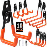 vivicreate 10 Pack Heavy Duty Garage Hooks Wall Mounted Steel Utility Storage Hooks for Tools Ladders Bikes Cables Equipment Org
