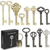 Mellbree Skeleton Key Set for Old Doors Antique Furniture Universal 12-Pack