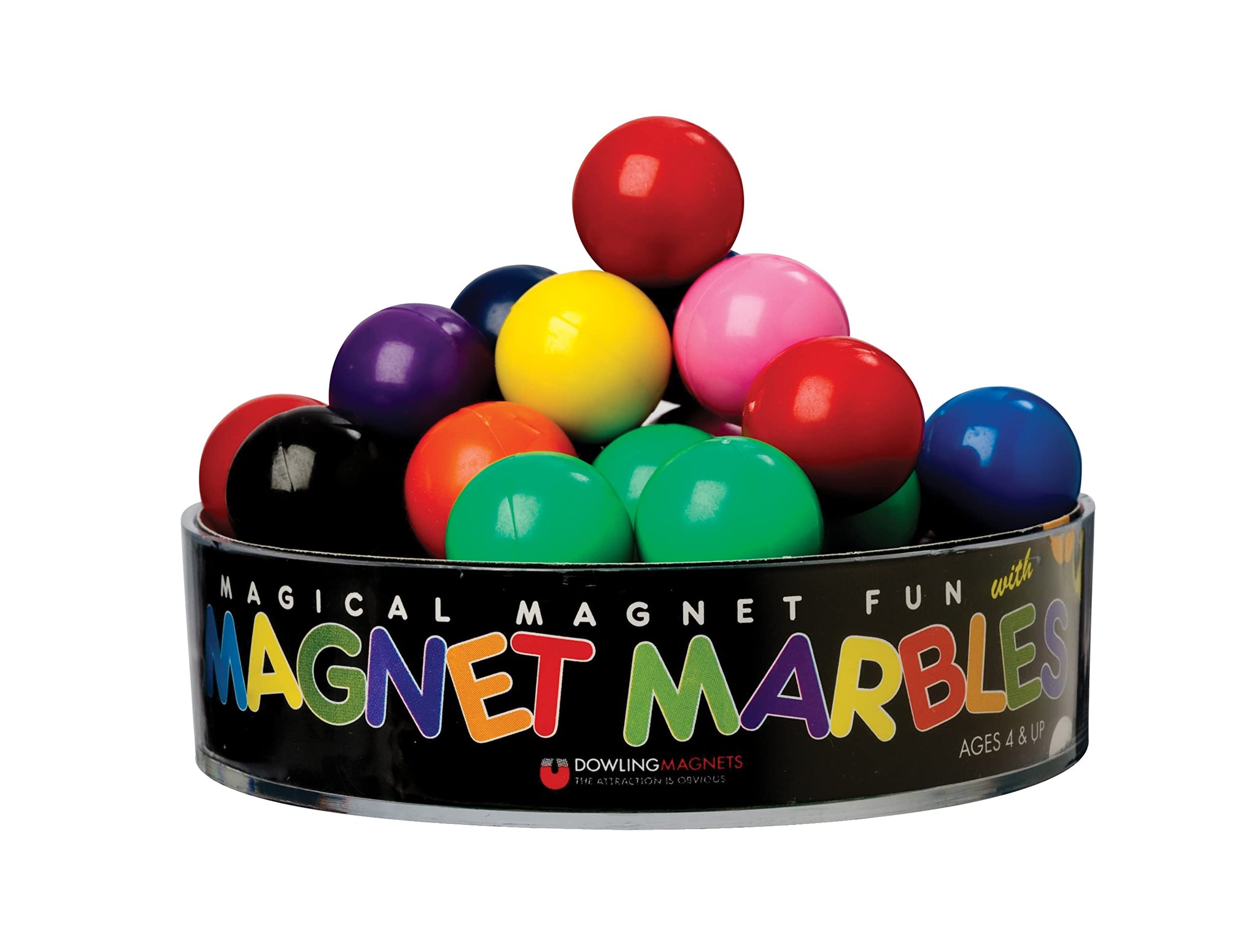 Dowling Magnets - 736606 Magnet Marbles (.63 Inch In Diameter), Set Of 20 In Clear Dish