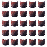 KISSITTY 200pcs Cat Glass Beads for Jewelry Making, Brown Color Cat Head Shape Center Drilled Glass Crystal Spacer Bead Charms f