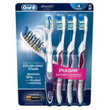 Oral B OralB Pulsar Vibrating Bristles Toothbrush, Medium, 4 Pack (Colors May Vary), 4 Count