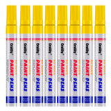 Yellow Paint Markers, 8 Pack Oil-Based Waterproof Quick Dry Permanent Paint Pen Set for Rocks Painting, Wood, Fabric, Plastic, C