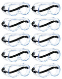 MELASA Safety Goggles ANSI Z87.1, Anti-Fog Protective Lab Goggles, Eye Protection Goggles (10 Pcs)