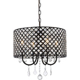 Living District Elise 4-Light Transitional Metal Pendant In Black Finish