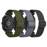 Astorgos 3 Pack Stretchy Nylon Bands Compatible with Amazfit Active/Active 2/GTS 2/2 Mini/2e/3/4/4 Mini/Bip 3/3 Pro/U/U Pro/GTR 