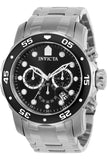 Invicta Mens 0069 Pro Diver Collection Stainless Steel Watch, Silver/Black