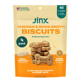 Jinx Oven-Baked Chicken Bone Broth Biscuit Dog Treats - Crunchy, All Natural, Superfood-Rich with Cage-Free Chicken, Dog Biscuit