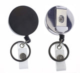 2 Pack Heavy Duty Retractable Badge Reel with Key Ring All Metal Construction Card & Key Holders with Thick Nylon Cord, Belt