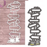 Road Sign Metal Die Cuts,Leaves Guidepost Stencils Diy Crafts Cards Cutting Dies Cuts For Diy Embossing Card Making Photo Decora