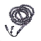 8mm Tasbih Prayer Beads Islamic Prayer Rosary Muslim Islam Misbaha Tasbeeh Sibha 99 Beads Necklace Hand Bracelets (Black-1)