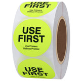 Hybsk Fluorescence USE First Stickers Restaurant Food Service FIFO Label 1.5 Inch Total 500 Labels Per Roll (Fluorescence Yellow