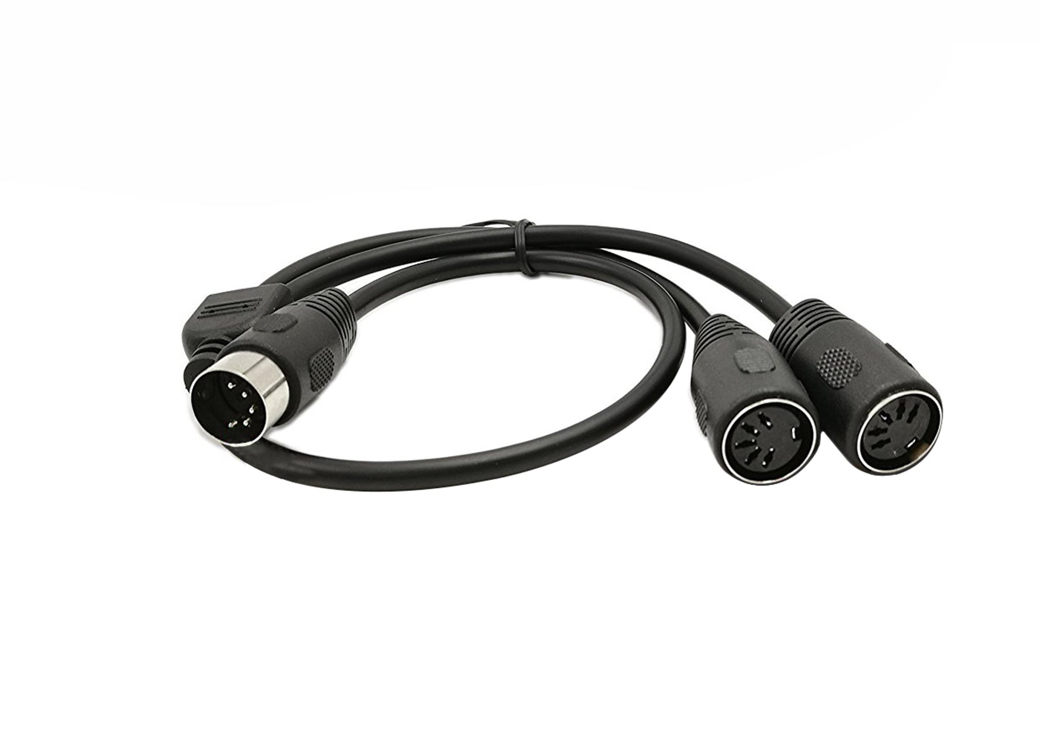 SinLoon DIN 5-Pin Splitter Y Adapter MIDI Cable, MIDI 5 Pin Male to Dual 2 x DIN-5 Female Extension Audio Cable (D5P M-2F,0.5met