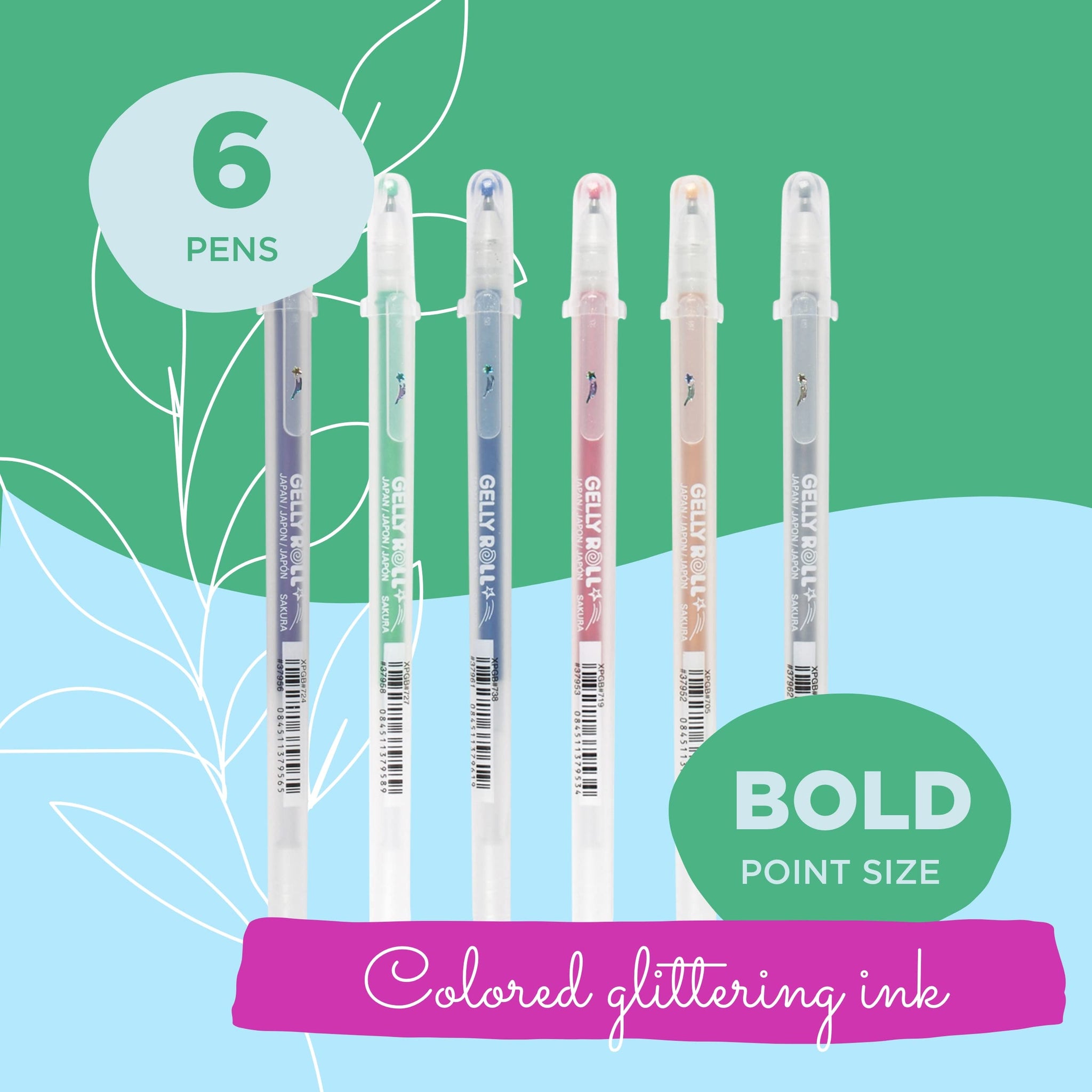 SAKURA Gelly Roll Stardust Meteor Glitter Gel Pens - Bold Point Ink Pen for Lettering, Drawing, Invitations, & Stationery - Asso