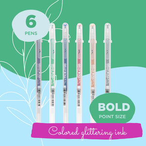 SAKURA Gelly Roll Stardust Meteor Glitter Gel Pens - Bold Point Ink Pen for Lettering, Drawing, Invitations, & Stationery - Asso