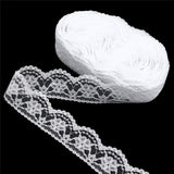 ZNZAKKA White Lace Ribbon Sewing Flower Lace Trim for Crafts Bridal Wedding Decorations, Bouquet and Gift Packaging (1.4Inch, 22