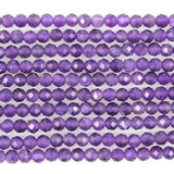 MJDCB 3mm Faceted Natural Amethyst Round Loose Beads for Jewelry Making DIY Bracelet Necklace