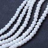 10 Strands Faceted Glass Beads 8mm Rondelle White Glass Tiny Beads AB Color Small Crystals 680pcs for Bracelets Earring Jewelry 