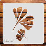 Kachi Pencil Design Leaf Flower Stencils for Art and Craft Painting, Size 6 x 6 inch Reusable Stencil for Painting, Fabric, Glas