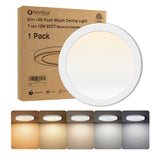 NOVELUX 7.3 Flush Mount Ceiling Light Dimmable with ETL CERT, 5CCT LED Ceiling Lights Moon Style Round Ceiling Light Fixture for