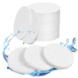60-Count Compressed Face Sponges for Cleansing, Reusable White Natural Cellulose Travel Essentials Facial Sponge, Women Washing 