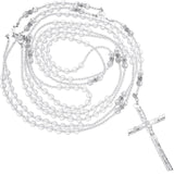 Nosiny Cross Shaped Wedding Lasso Handcrafted Lazo Para Boda Catolica Recuerdos De Boda Crystal Wedding Rosary with Gift Box for
