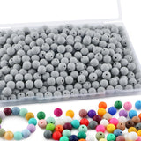 Sunrony 240Pcs 12mm Silicone Beads for Keychain Making, Round Silicone Beads for Pens and Necklace Bracelet Crafts Making(Light 