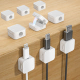 9 White Magnetic Cable Clips,Under Desk Cable Management,Cord Holder for Nightstand Home Office Car Phone Wall,2025 Adhesive Cor