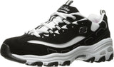 Skechers Women's D'Lites-Me Time Sneaker, Black/White, 11