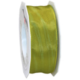 Morex Ribbon French Wired Lyon Fabric Ribbon, 1-1/2-Inch by 27-Yard, Olive Green (46440/25-535)