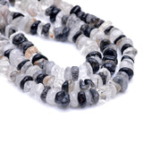 100pcs Natural Gem Stone Beads for Jewelry Making, 0.5 inch, Irregular Round, Loose Crystal Drilled Beads (Black Quartz Rutilate