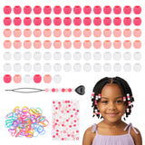 FunisFun 90Pcs Silicone Hair Beads 5mm Soft Pony Beads for Braids 3 Colors Cute Hair Accessories for Kids Girls Daily Hairstyles