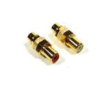 1-Pr Philmore Gold RCA To RCA Bulkhead Female Jacks, Red and White Panel Mount