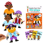 VKPI 4 Pieces EVA Foam Art Crafts Gift Kit, Creative Make Your Own Pirates, Cartoon Foam Paper Craft Projects for Kids Ages 4+ T