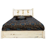 Montana Log Collection Wood Homestead Platform Bed With Storage Mwhcsbpqvlzbear