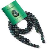 Risyfjew 100PCS 8mm Natural Moss Agate Beads Gemstone Round Loose Beads for Jewelry Making Chakra Crystal Stone Beads for Bracel