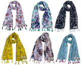 Fusfus WomenS Printed Chiffon Scarves And Stoles, Free Size(Multicolour, Fs2186) Pack Of 6 (Multicolor1)