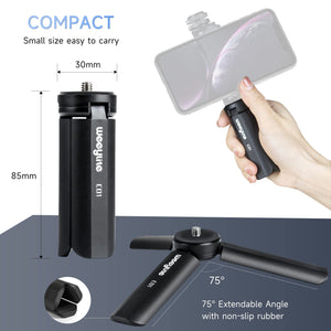 1/4 Mini Tripod, Tabletop Desktop Stand Compact Tripod with 1/4 Screw for weeylite K21 Stick Light, S03/S05 Pocket Photo Light
