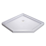 DreamLine SlimLine 36 in. D x 36 in. W x 2 3/4 in. H Corner Drain NeoAngle Shower Base in White, DLT2036360