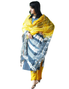 Gosriki Women'S Cotton Blend Straight Printed Kurta With Pant & Dupatta (Bali Grey-Nsw-Gs_S_Grey_Small),Grey,,B0CHSF39LD
