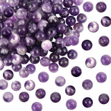 TOAOB 100pcs Amethyst Natural Stone Beads Round Smooth Gemstone 8mm Stone Beads for DIY Crafts Decoration